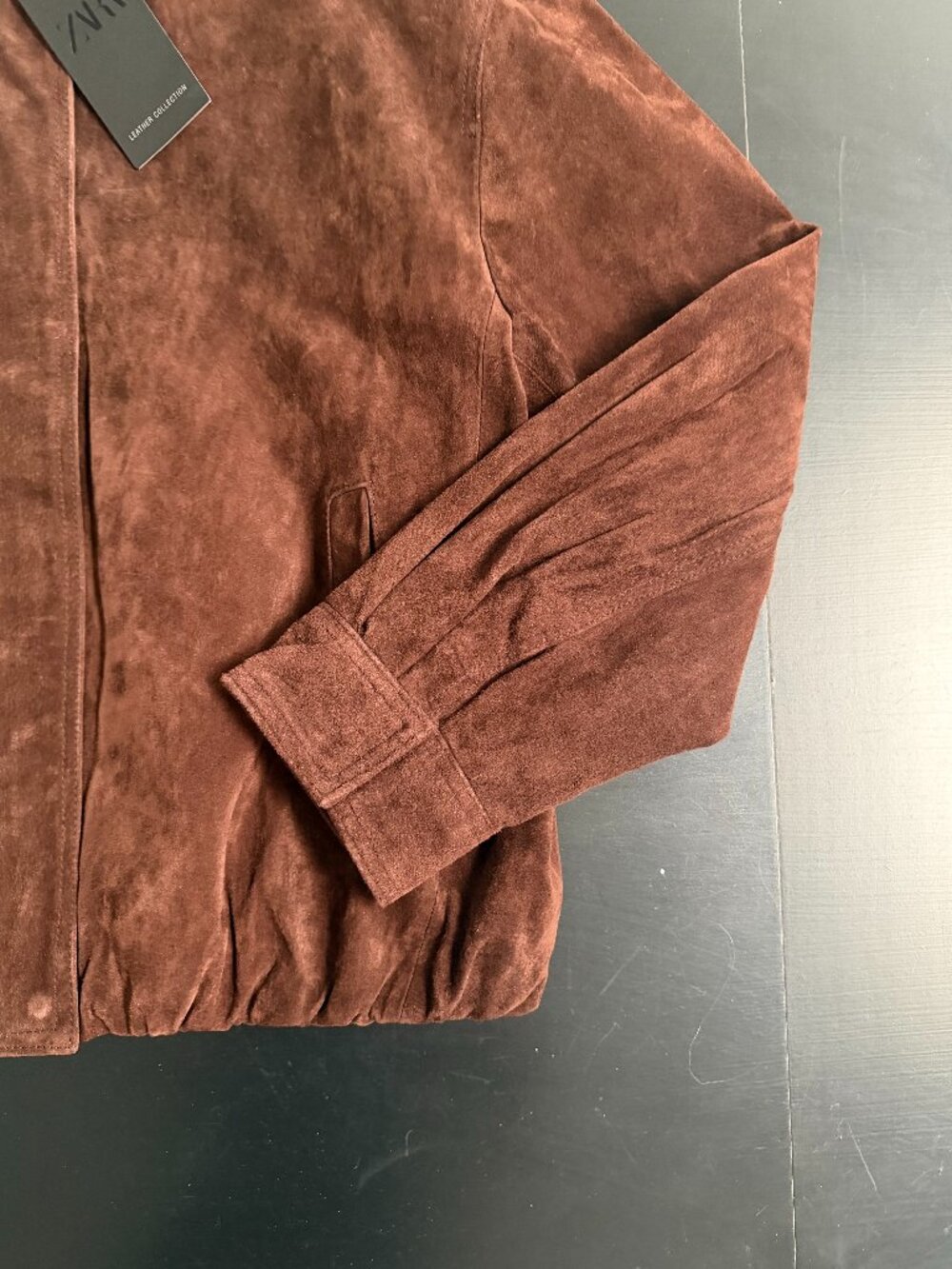 NWT Zara S Dark Brown Suede Leather Jacket - Picture 13 of 16
